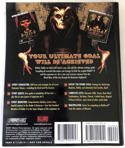 photo of back cover of Diablo Strategy Guide